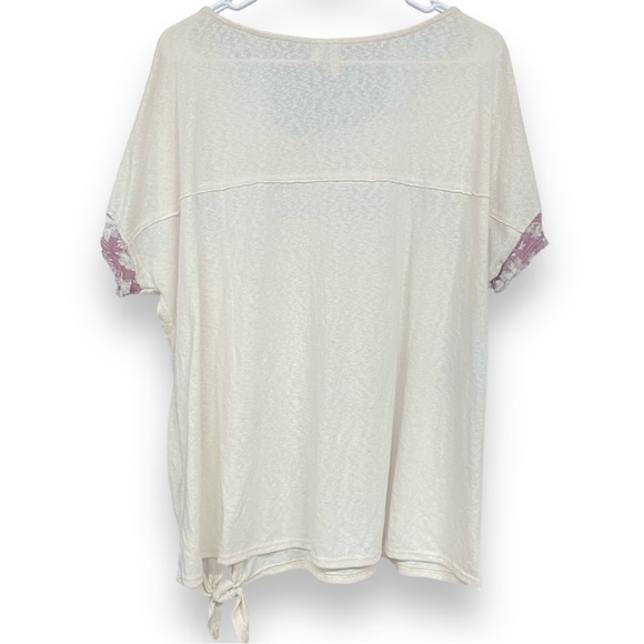 Cato CROCHET FLORAL TIE HEM TOP - Picture 5 of 5